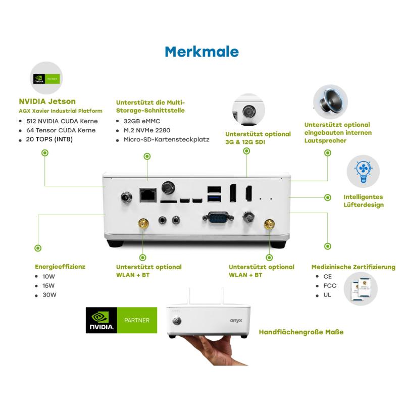 Onyx ACCEL-JS500I KI mit AGX Orin 32GB RAM, 3G SDI-in, Netzteil u. Kabel, vorinstall. Jetson-OS Onyx ACCEL-JS500I KI mit AGX Orin 32GB RAM, 3G SDI-in, Netzteil u. Kabel, vorinstall. Jetson-OS