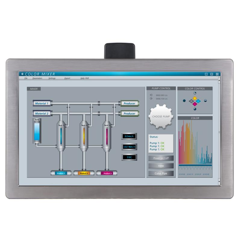 Hygrolion 21N, 21.5" Panel PC, IP69K, Celeron J6412, 8GB, 256GB SSD, Edelstahl, resistiv Hygrolion 21N, 21.5" Panel PC, IP69K, Celeron J6412, 8GB, 256GB SSD, Edelstahl, resistiv