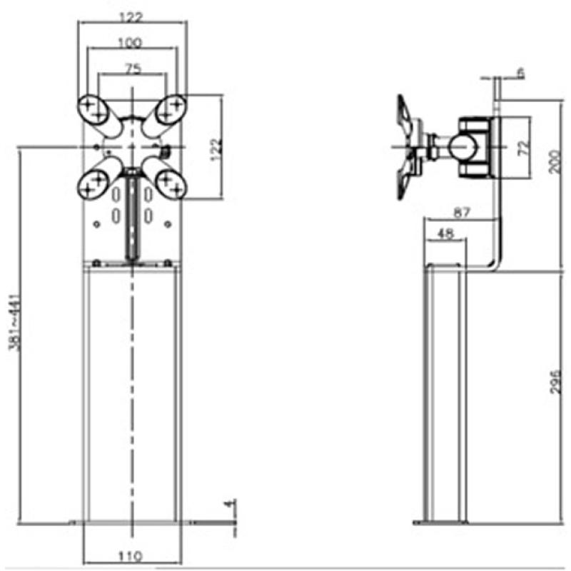 VESA-Befestigung zur Nachrüstung von bestehenden Carts VESA-Befestigung zur Nachrüstung von bestehenden Carts