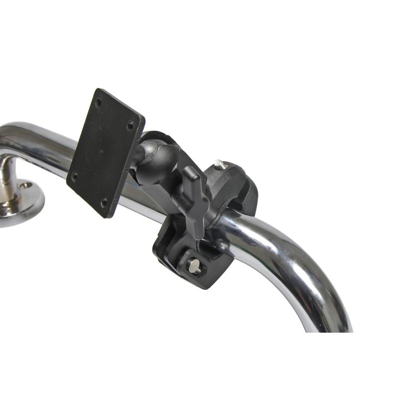 Pipe Mount / Bar Grip, schwenkbare Kopfplatte, 50x42 mm, für runde Rohre 22-31 mm, AMPS-Löcher Pipe Mount / Bar Grip, schwenkbare Kopfplatte, 50x42 mm, für runde Rohre 22-31 mm, AMPS-Löcher