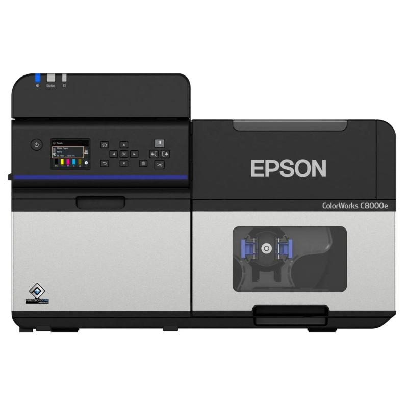 Epson ColorWorks C8000e, matte black ink, Cutter, Disp., USB, Ethernet, Kit (USB), schwarz, grau Epson ColorWorks C8000e, matte black ink, Cutter, Disp., USB, Ethernet, Kit (USB), schwarz, grau