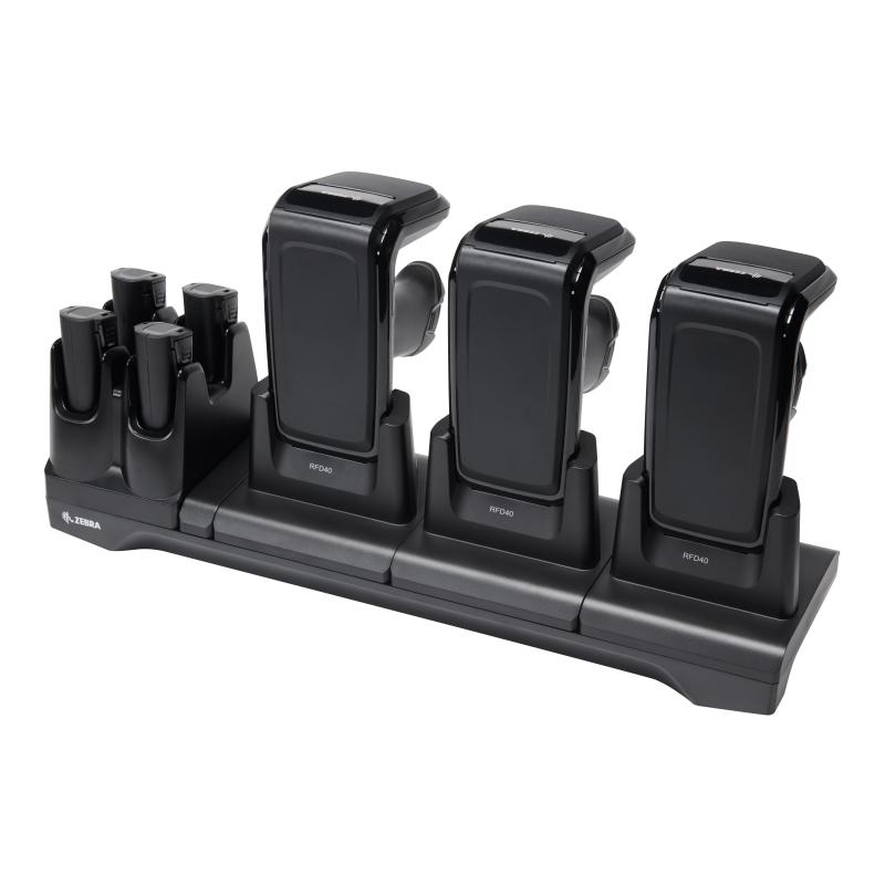 Zebra RFD40 Lade-/Übertragungsstation, lädt 3x RFD40 und 4x Ersatzakku, Ethernet Zebra RFD40 Lade-/Übertragungsstation, lädt 3x RFD40 und 4x Ersatzakku, Ethernet