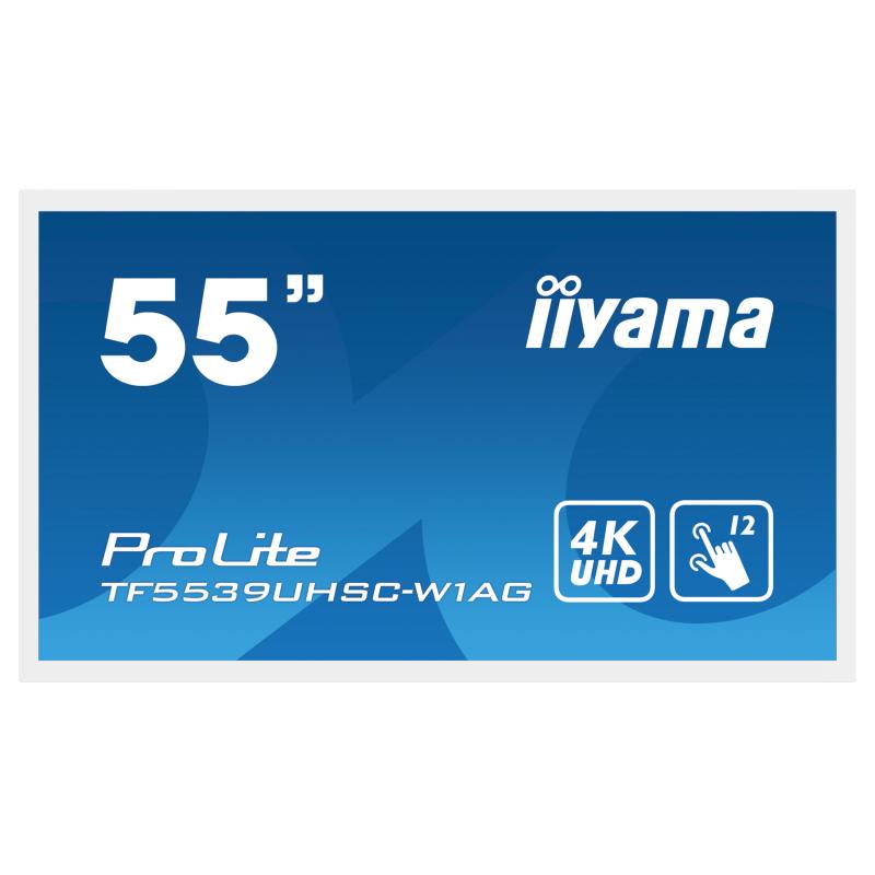 iiyama ProLite TF5539UHSC-W1AG, 139cm (55''), Projected Capacitive, 4K, weiß , openframe iiyama ProLite TF5539UHSC-W1AG, 139cm (55''), Projected Capacitive, 4K, weiß , openframe