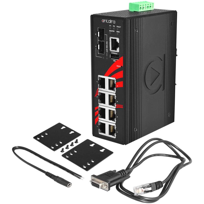 10-Port Industrial Switch, 2x Gb-SFP 10-Port Industrial Switch, 2x Gb-SFP