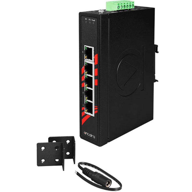 5-Port Unmanaged Industrial Ethernet Switch, 12-48VDC , -10 - 70C 5-Port Unmanaged Industrial Ethernet Switch, 12-48VDC , -10 - 70C