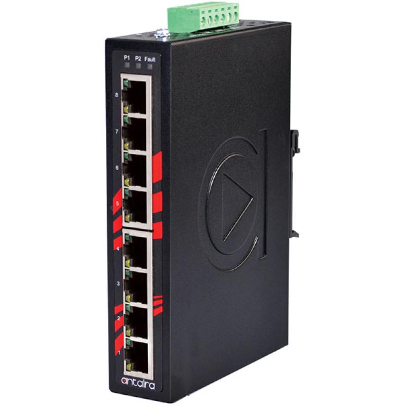 8-Port Unmanaged Industrial Ethernet Switch, 12-48VDC , -40 - 75C 8-Port Unmanaged Industrial Ethernet Switch, 12-48VDC , -40 - 75C