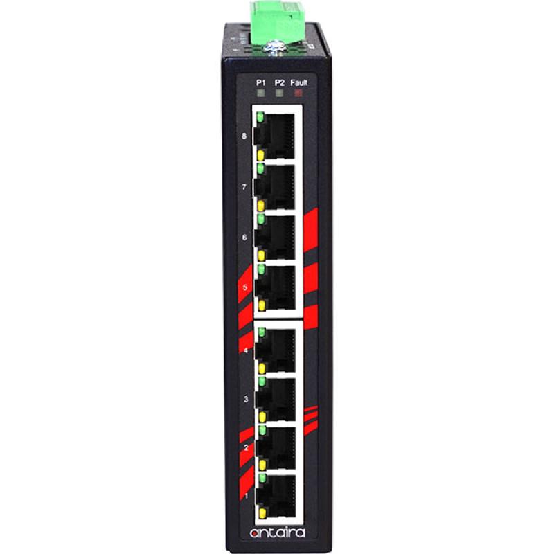 8-Port Unmanaged Industrial Ethernet Switch, 12-48VDC , -40 - 75C 8-Port Unmanaged Industrial Ethernet Switch, 12-48VDC , -40 - 75C