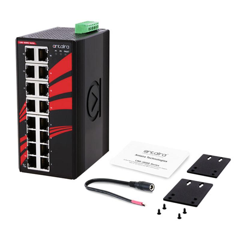 16-Port Unmanaged Industrial Gigabit Switch 16x10/100/1000, 12-48VDC , -40 - 75C 16-Port Unmanaged Industrial Gigabit Switch 16x10/100/1000, 12-48VDC , -40 - 75C