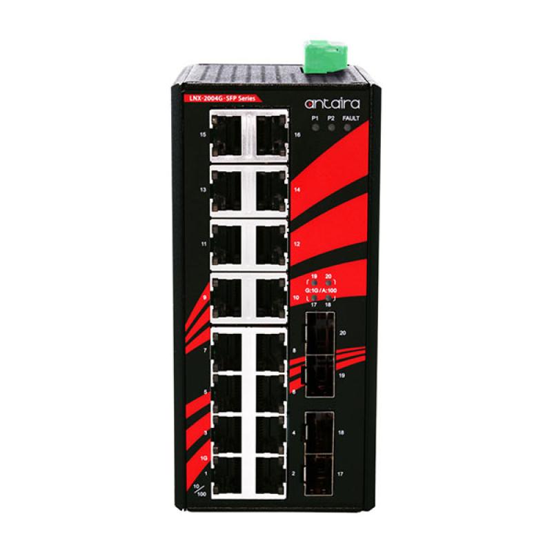 20-Port Unmanaged Industrial Gigabit Switch, 12-48VDC , -40 - 75C 20-Port Unmanaged Industrial Gigabit Switch, 12-48VDC , -40 - 75C