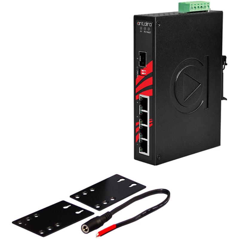 5-Port Unmanaged Industrial Gigabit Switch 4x10/100/1000 + 1 SFP, 12-48VDC , -40 - 75C 5-Port Unmanaged Industrial Gigabit Switch 4x10/100/1000 + 1 SFP, 12-48VDC , -40 - 75C