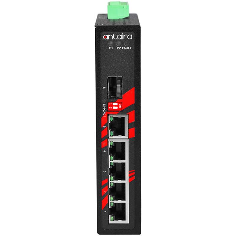 6-Port Unmanaged Industrial Gigabit Switch, 12-48VDC , -40 - 75C 6-Port Unmanaged Industrial Gigabit Switch, 12-48VDC , -40 - 75C