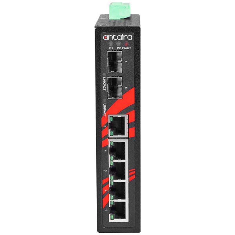7-Port Unmanaged Industrial Gigabit Switch, 12-48VDC , -40 - 75C 7-Port Unmanaged Industrial Gigabit Switch, 12-48VDC , -40 - 75C