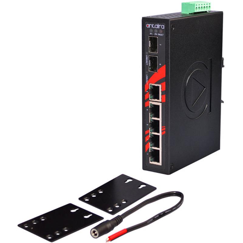 7-Port Unmanaged Industrial Gigabit Switch, 12-48VDC , -40 - 75C 7-Port Unmanaged Industrial Gigabit Switch, 12-48VDC , -40 - 75C