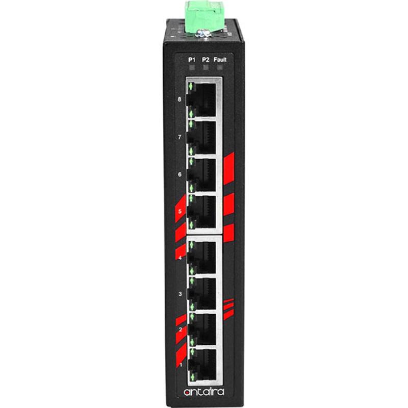 8-Port Unmanaged Industrial Gigabit Switch, 12-48VDC , -40 - 75C 8-Port Unmanaged Industrial Gigabit Switch, 12-48VDC , -40 - 75C