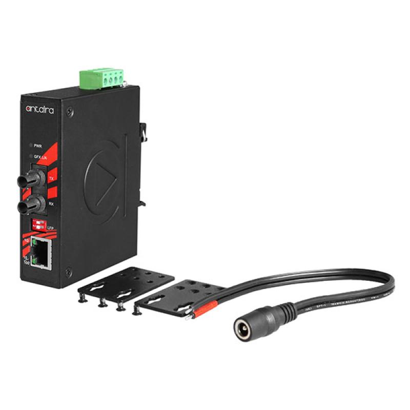 Industrial Media Converter 1x 10/100/1000Tx, ST MM 1000Mbps 2km, -40 - 75C Industrial Media Converter 1x 10/100/1000Tx, ST MM 1000Mbps 2km, -40 - 75C