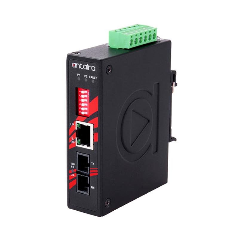 Industrial Media Converter 1x 10/100Tx, SC MM 100Mbps 2km, 12 - 48VDC 2,7W, -40 - 80C Industrial Media Converter 1x 10/100Tx, SC MM 100Mbps 2km, 12 - 48VDC 2,7W, -40 - 80C
