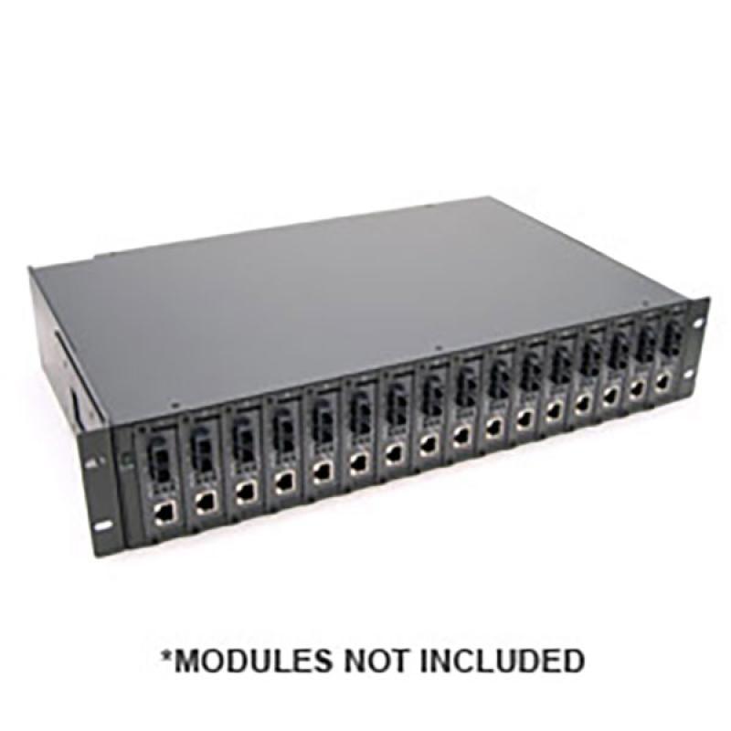 16-Slot Media Converter Rack, Compact Size, w/1 AC Power Supply 16-Slot Media Converter Rack, Compact Size, w/1 AC Power Supply
