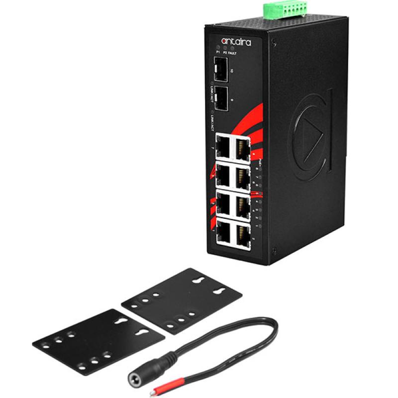 10-Port Unmanaged POE Industrial Gigabit Switch, 12-36VDC, -40 - 75C 10-Port Unmanaged POE Industrial Gigabit Switch, 12-36VDC, -40 - 75C