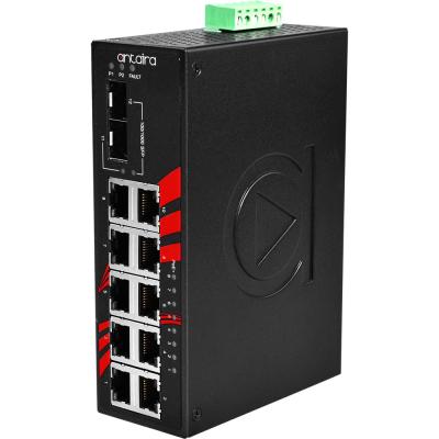 12-Port POE+ Industrial Gigabit Switch, 2xSFP, -10-70C 12-Port POE+ Industrial Gigabit Switch, 2xSFP, -10-70C