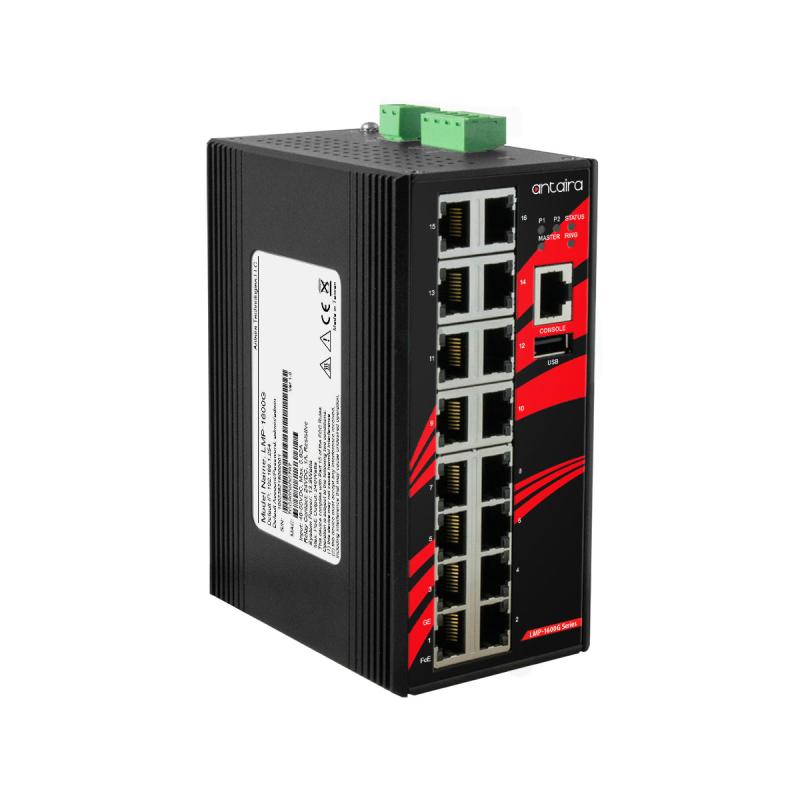 16-Port Managed POE+ Switch, -10-70C 16-Port Managed POE+ Switch, -10-70C