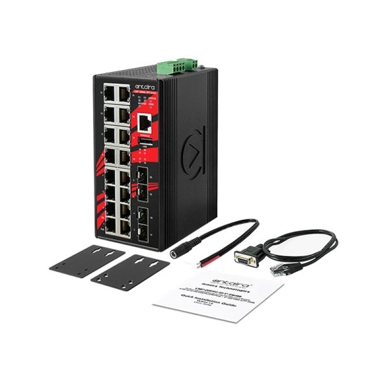 20-Port Managed POE+ (30W/port) Industrial Gigabit Switch, 48-55VDC, -40 - 75C 20-Port Managed POE+ (30W/port) Industrial Gigabit Switch, 48-55VDC, -40 - 75C