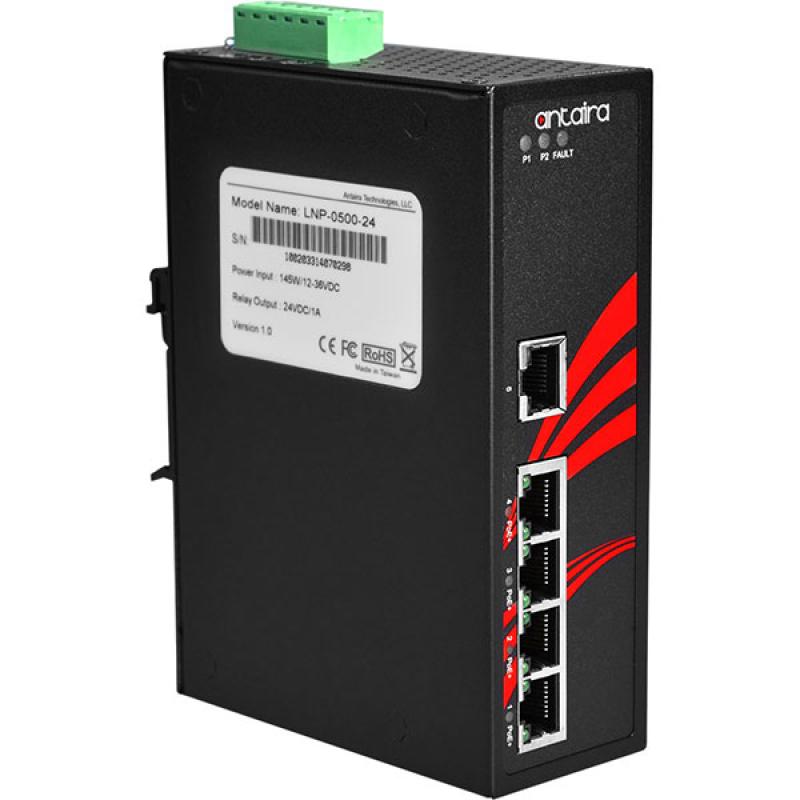 5-Port Unmanaged POE Industrial Ethernet Switch, 12-36VDC, -10 - 70C 5-Port Unmanaged POE Industrial Ethernet Switch, 12-36VDC, -10 - 70C