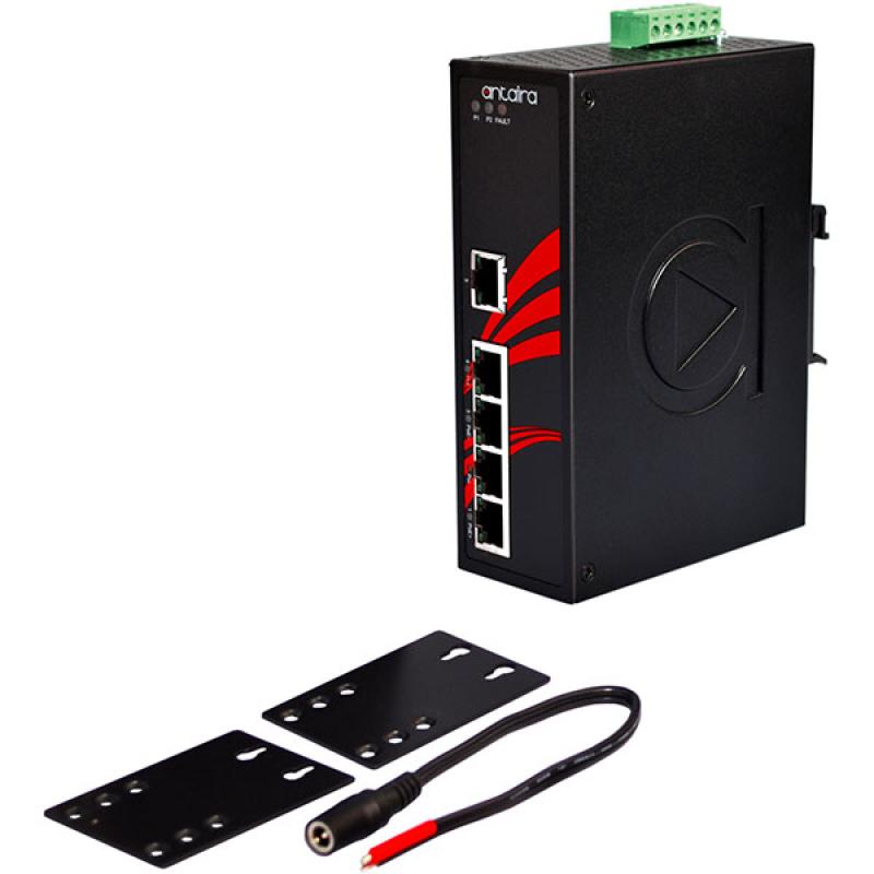 5-Port Unmanaged POE Industrial Ethernet Switch, 12-36VDC, -10 - 70C 5-Port Unmanaged POE Industrial Ethernet Switch, 12-36VDC, -10 - 70C