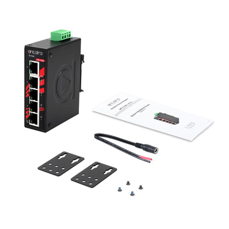 5-Port Unmanaged POE+ (30W/port) Industrial Gigabit Switch, 48-55VDC, -40 - 75C 5-Port Unmanaged POE+ (30W/port) Industrial Gigabit Switch, 48-55VDC, -40 - 75C