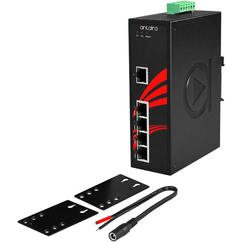 5-Port Unmanaged POE+ (30W/port) Industrial Gigabit Switch, 12-36VDC, -40 - 75C 5-Port Unmanaged POE+ (30W/port) Industrial Gigabit Switch, 12-36VDC, -40 - 75C