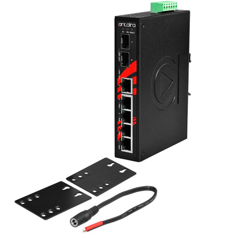7-Port Unmanaged POE+ (30W/port) Industrial Gigabit Switch, 48-55VDC, -40 - 75C 7-Port Unmanaged POE+ (30W/port) Industrial Gigabit Switch, 48-55VDC, -40 - 75C