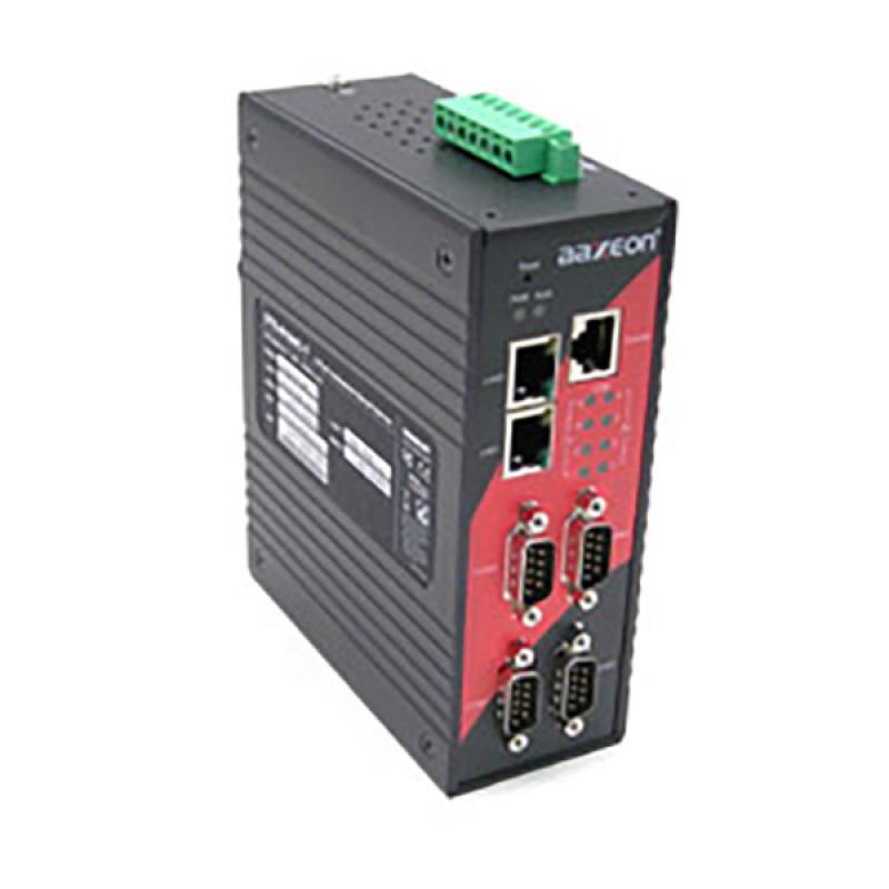 Rugged High Speed 4-port RS232/422/485 to 2-port 10/100TX Gateway (-40C - 80C) Rugged High Speed 4-port RS232/422/485 to 2-port 10/100TX Gateway (-40C - 80C)