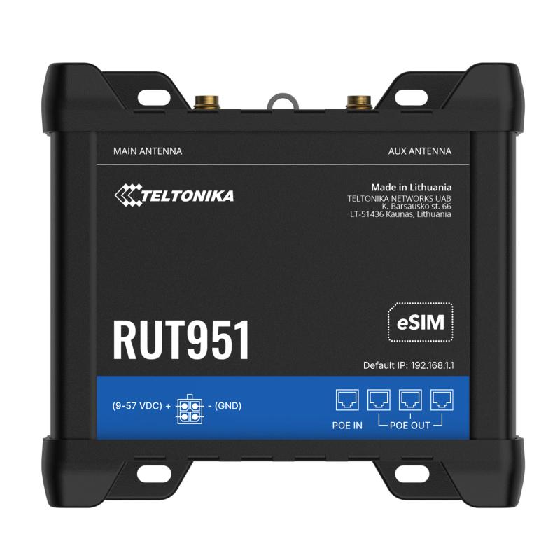 Teltonika RUT951 Industrieller PoE+ Mobilfunk-Router mit PSU Teltonika RUT951 Industrieller PoE+ Mobilfunk-Router mit PSU