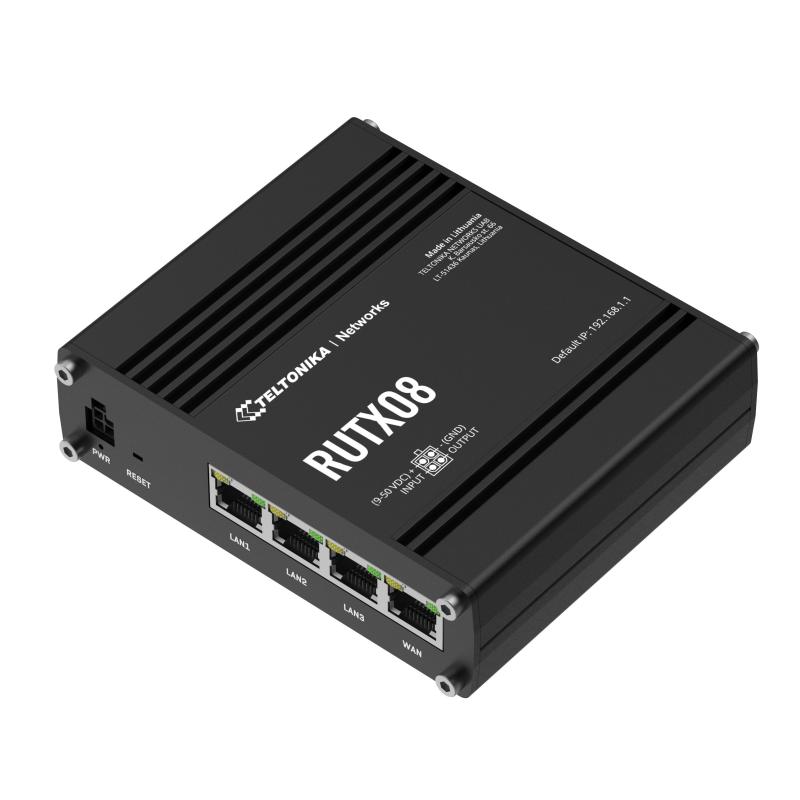 Teltonika RUTX08 Ethernet-to-Ethernet Gigabit Industrial VPN Router Teltonika RUTX08 Ethernet-to-Ethernet Gigabit Industrial VPN Router