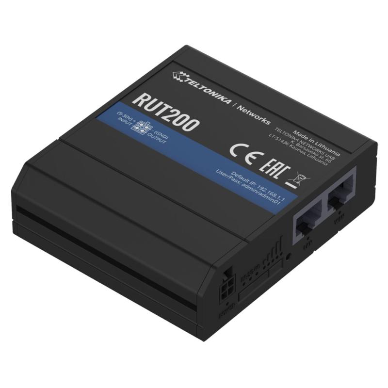 Teltonika RUT200 Industrial Cellular Router 4G LTE, Wi-Fi, WAN, RMS Teltonika RUT200 Industrial Cellular Router 4G LTE, Wi-Fi, WAN, RMS
