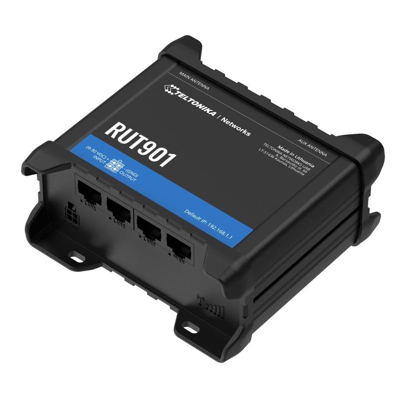 Teltonika RUT901 Industrial Cellular Router 4G LTE,  Dual SIM, WiFi, Protokolle Teltonika RUT901 Industrial Cellular Router 4G LTE,  Dual SIM, WiFi, Protokolle
