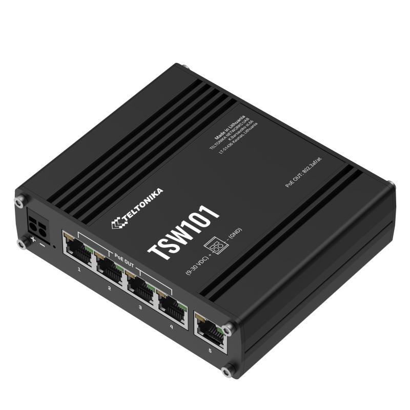 Teltonika TSW101 Automotive PoE+ Unmanaged Switch Teltonika TSW101 Automotive PoE+ Unmanaged Switch
