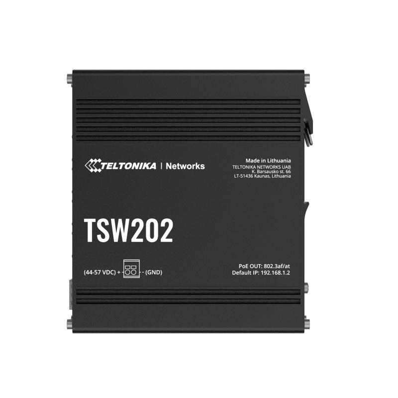 Teltonika TSW202 8 x Ethernet 2 x SFP Managed PoE+ Switch Teltonika TSW202 8 x Ethernet 2 x SFP Managed PoE+ Switch