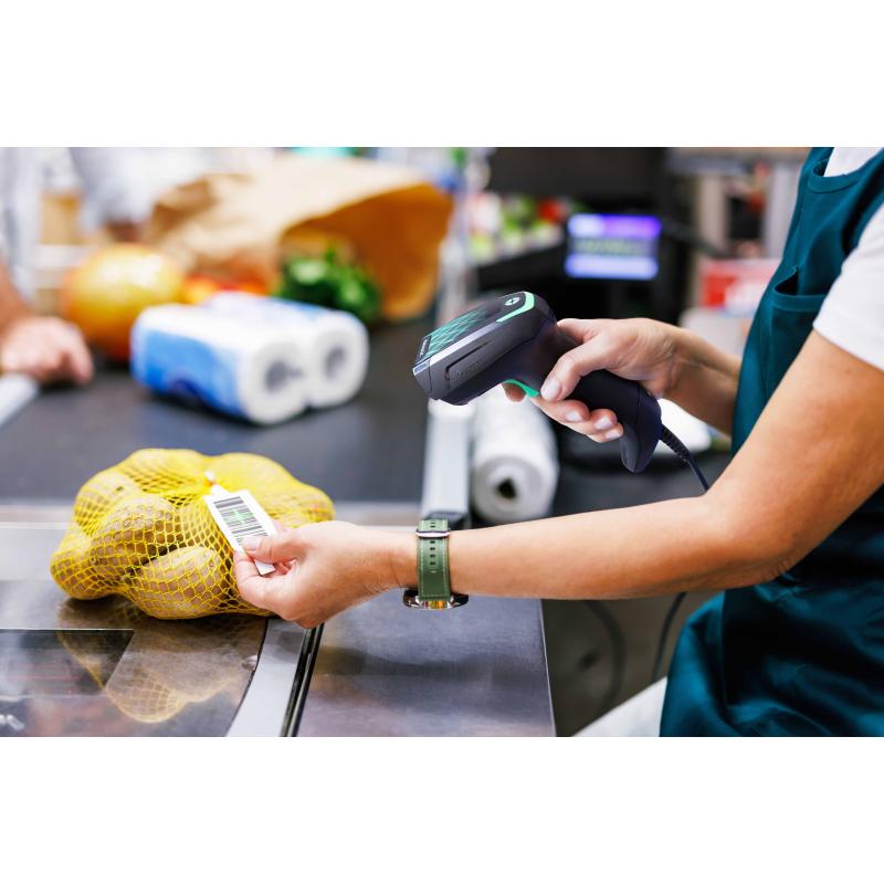 Datalogic GD4620 with Presentation Base, 2D, HP, USB, Kit (USB), schwarz