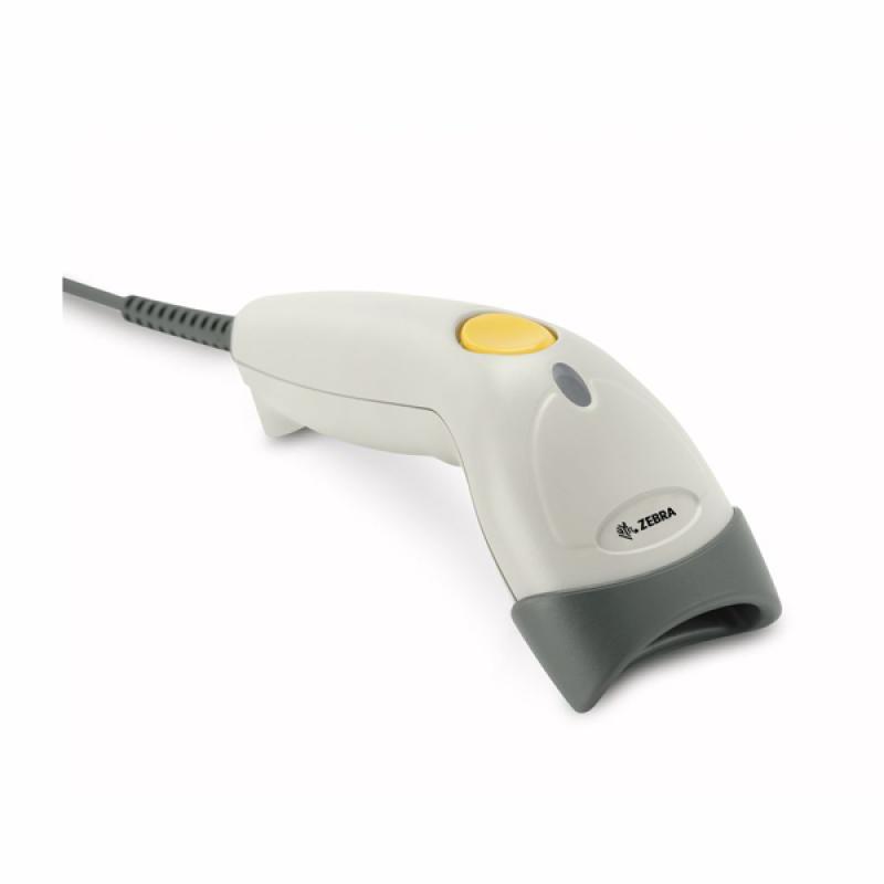 Zebra LS1203, 1D, USB-Kit, Standfu&szlig;, hellgrau