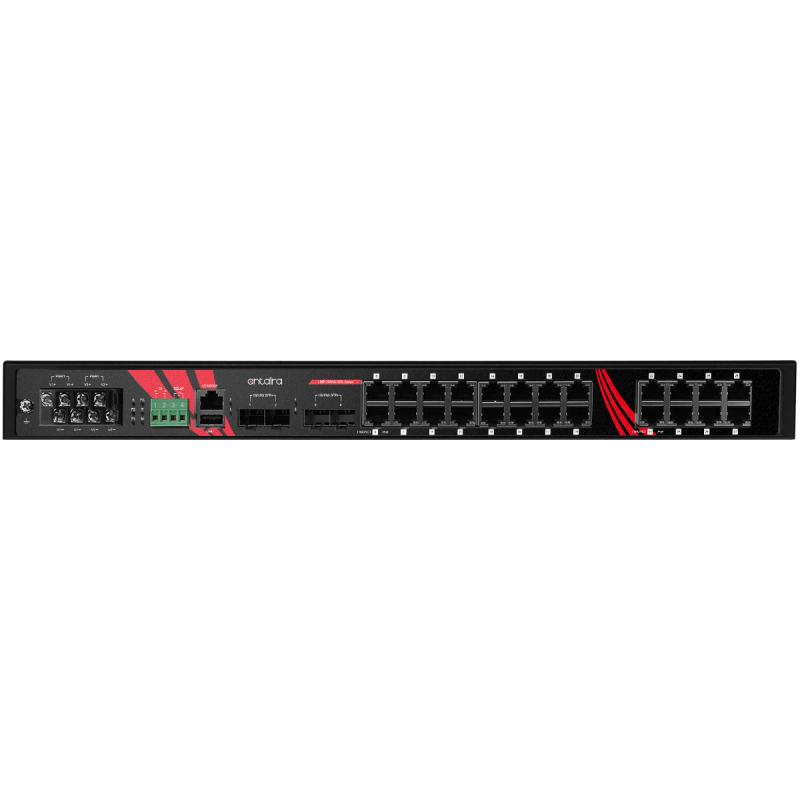 28-Port Industrial Managed PoE+ Switch, 24 x 1000T, erw. Temperaturbereich