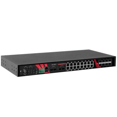 28-Port Industrial Managed PoE+ Switch, 16 x 1000T, erw. Temperaturbereich