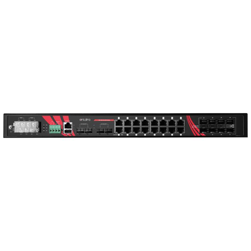 28-Port Industrial Managed Gigabit Ethernet PoE+ Switch, 16 x 1000T, erw. Temperaturbereich